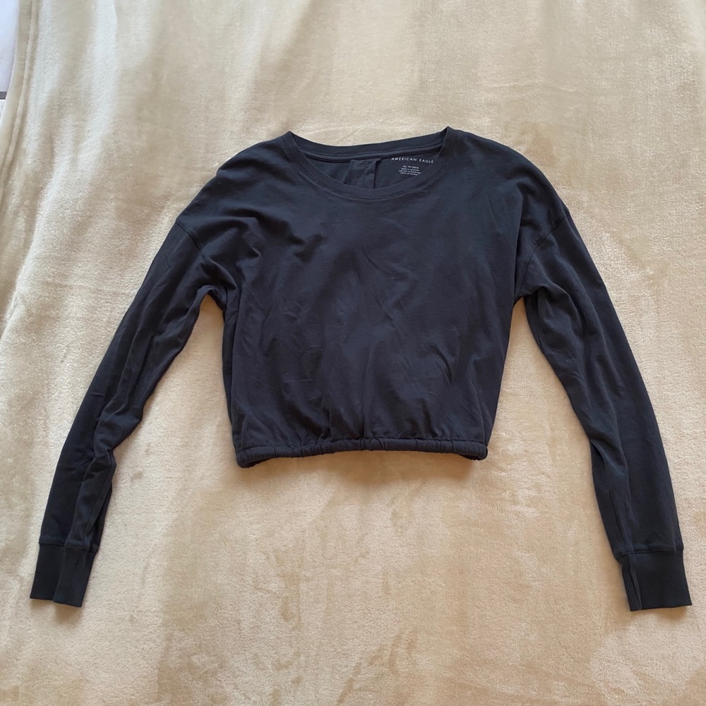 American Eagle Cropped Open Back Sweater